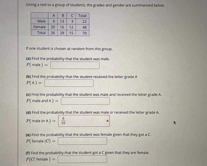 Solved Giving a test to a group of students the grades and