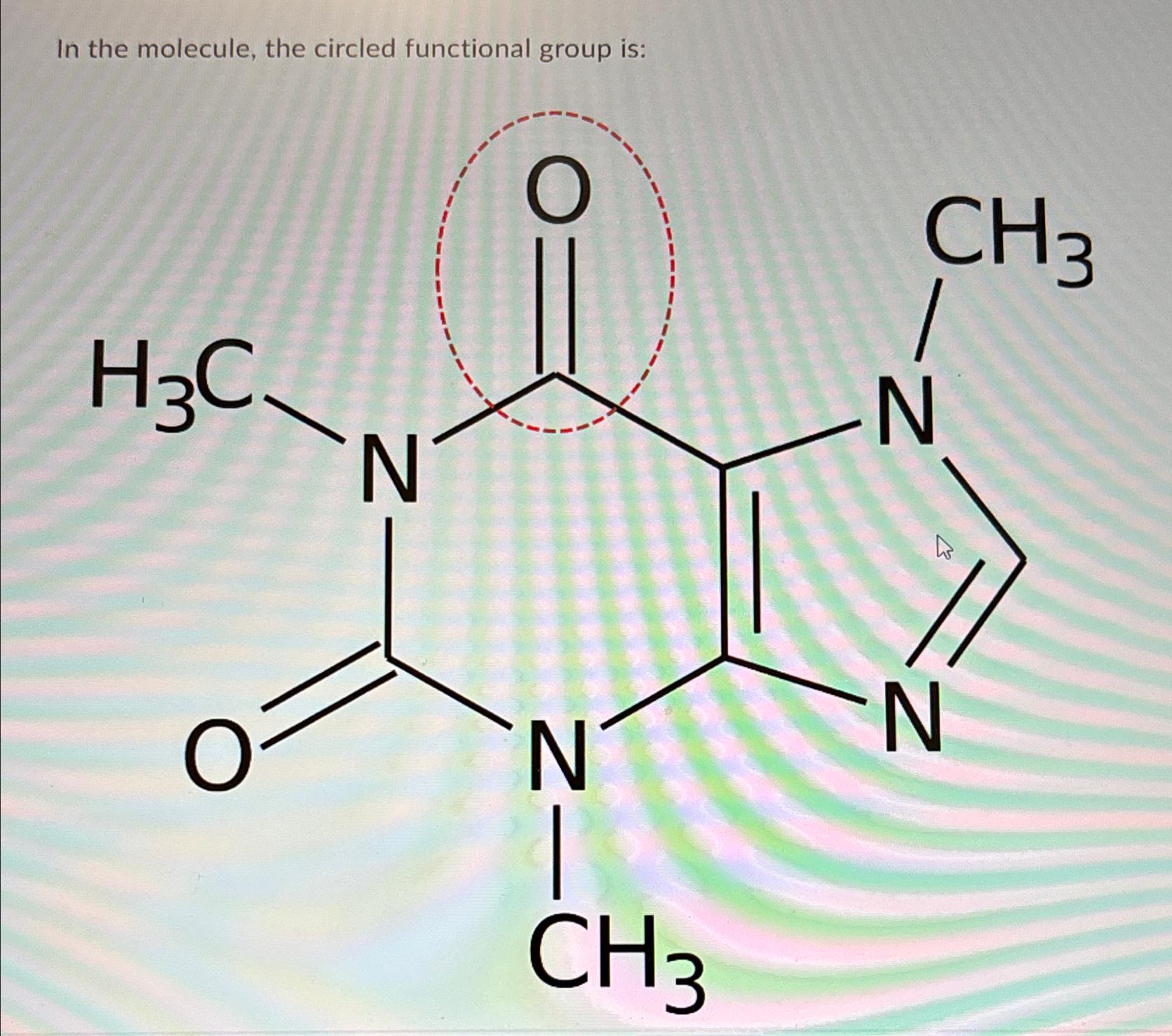Solved In the molecule, circled functiknal group is: Methyl | Chegg.com