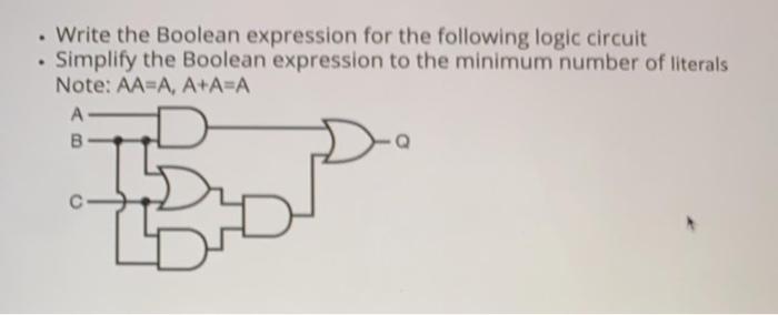 Solved -write the boolean expression for the following logic | Chegg.com