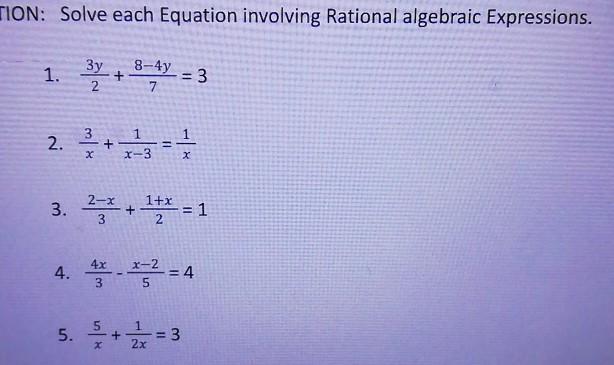Solved TION: Solve each Equation involving Rational | Chegg.com