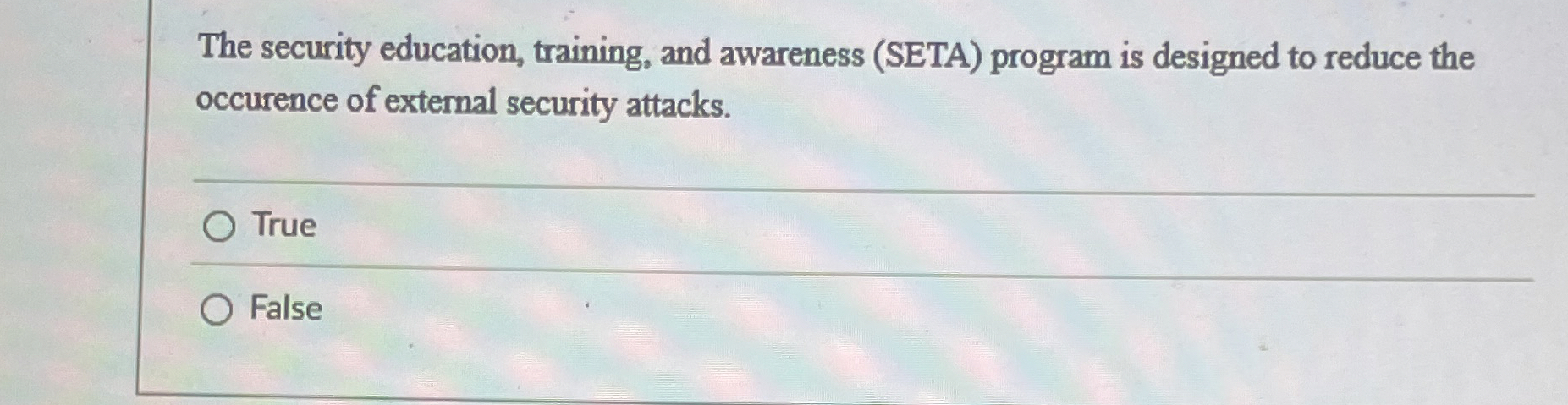 Solved The security education, training, and awareness | Chegg.com
