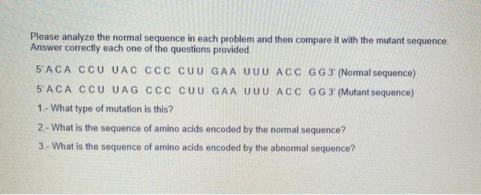 Solved Please analyze the normal sequence in each problem | Chegg.com