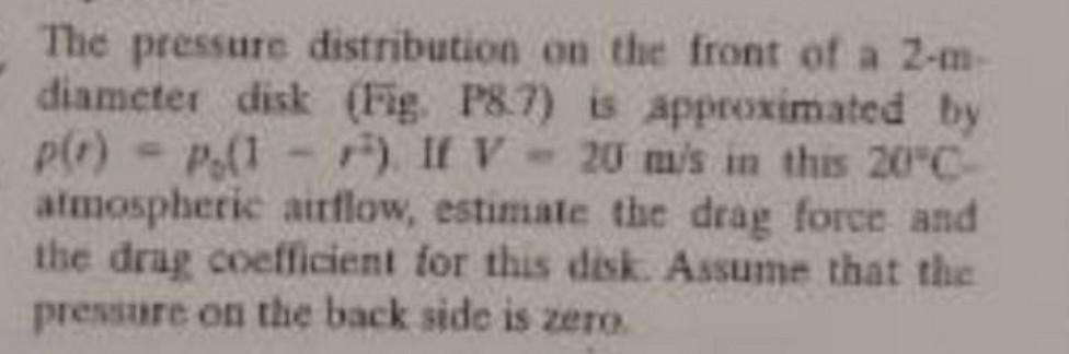 Solved The pressure distribution on the front of a 2-m- | Chegg.com