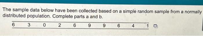 Solved The sample data below have been collected based on a | Chegg.com