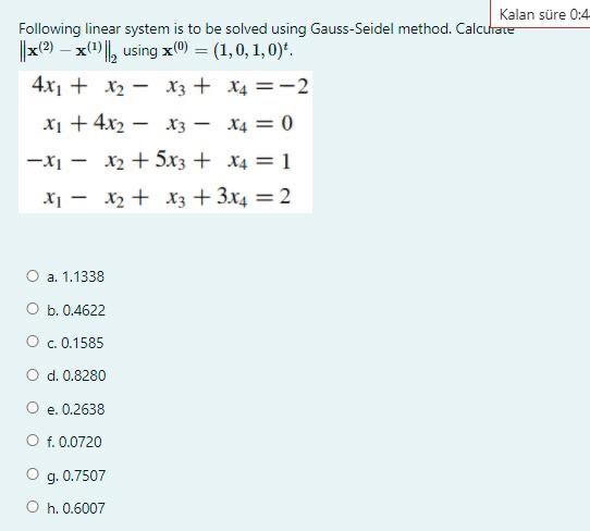 Gauss deals seidel calculator