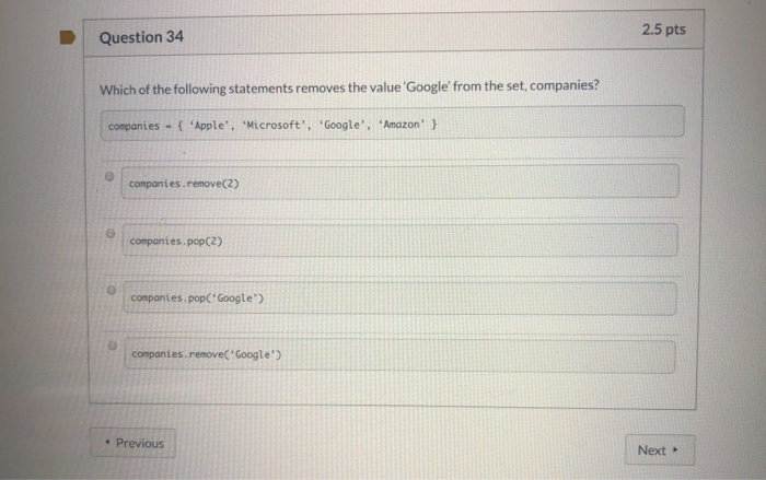 Solved Question 34 2.5 pts Which of the following statements | Chegg.com