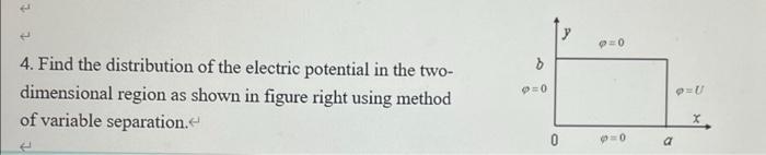 Solved 4. Find the distribution of the electric potential in | Chegg.com