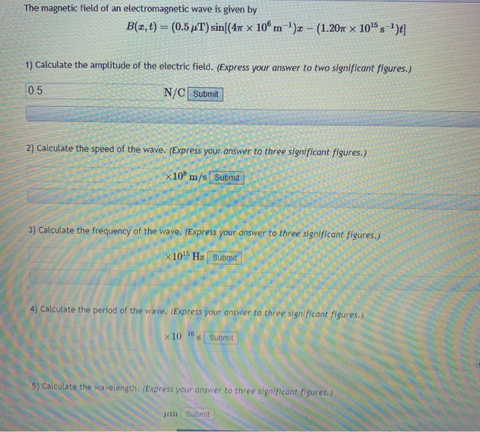 Solved The magnetic field of an electromagnetic wave is | Chegg.com