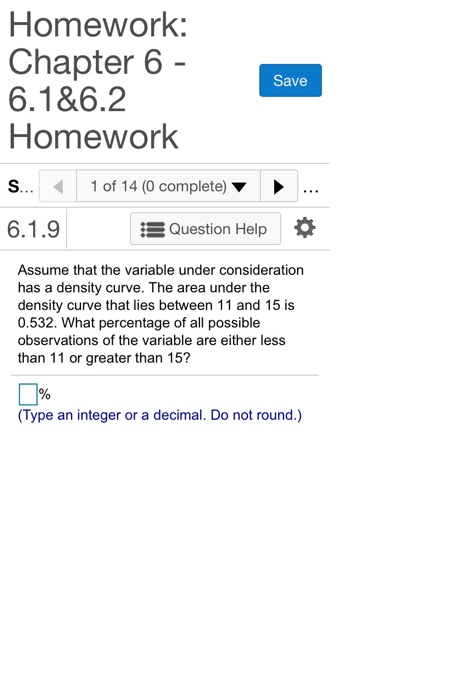 Solved Homework: Chapter 6 - 6.1&6.2 Homework Save S... 1 of | Chegg.com