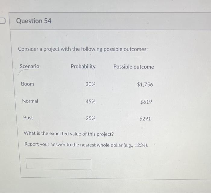 Solved Consider a project with the following possible | Chegg.com
