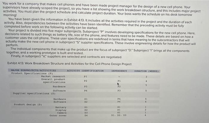 Solved You work for a company that makes cell phones and | Chegg.com