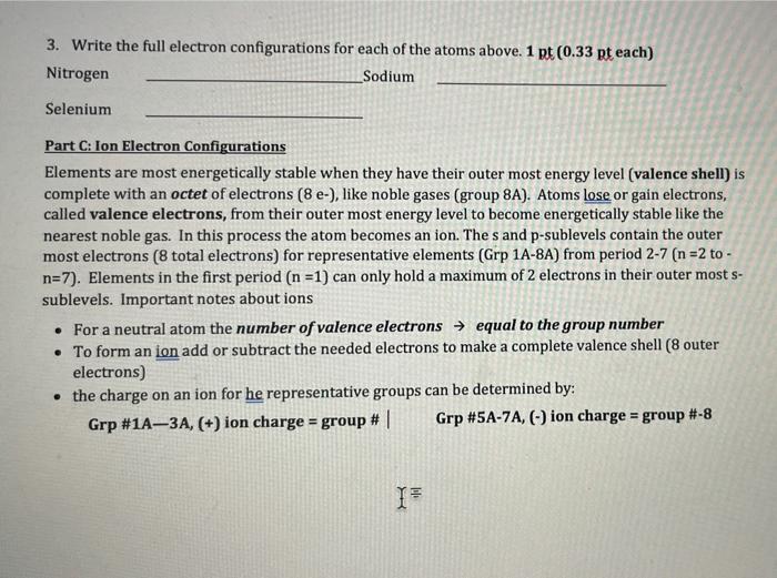 Solved 3. Write the full electron configurations for each of | Chegg.com