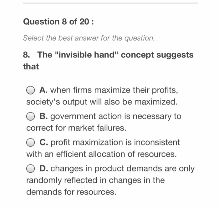 Solved Question 3 of 20 Select the best answer for the | Chegg.com