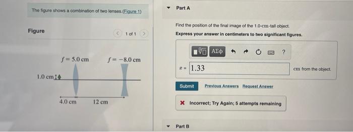 Solved The figure shows a combination of two lenses. (Figure | Chegg.com