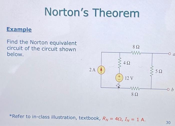 Solved Norton's Theorem Example Find The Norton Equivalent | Chegg.com