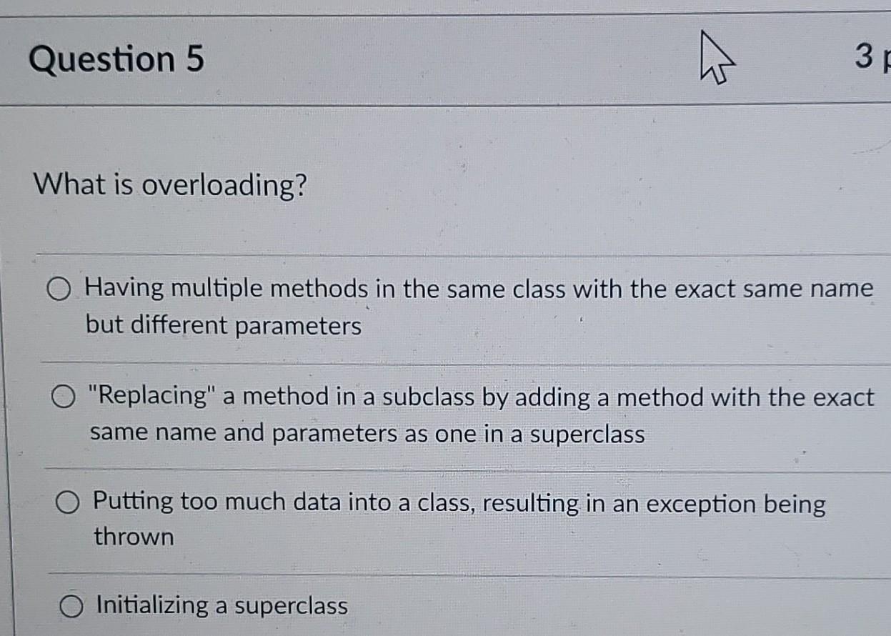 What is the necessity of method overloading? The same thing can be done by  having multiple methods with different method names. - Quora