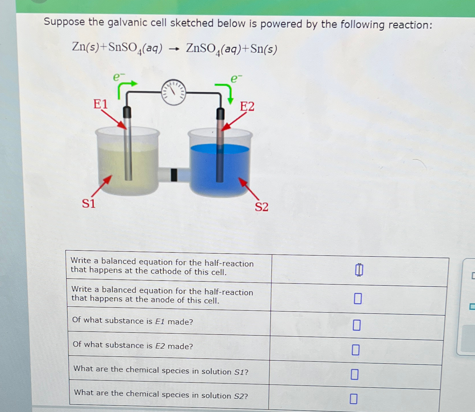 Solved Suppose the galvanic cell sketched below is powered | Chegg.com