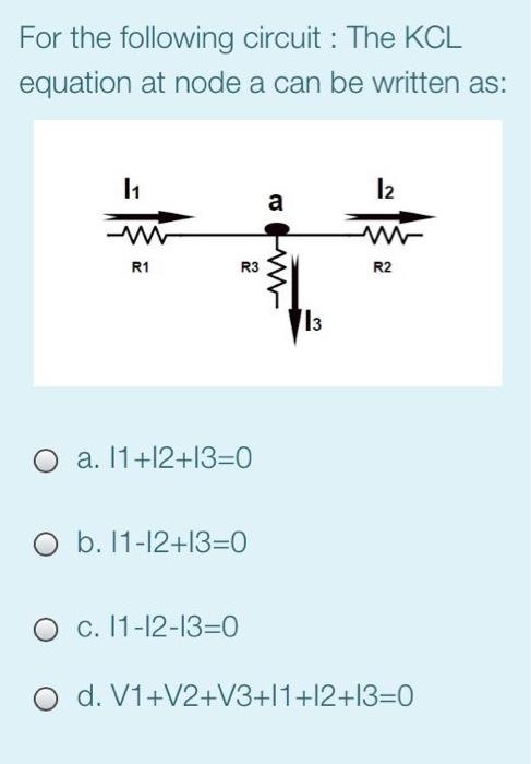 Solved For the following circuit : The KCL equation at node | Chegg.com