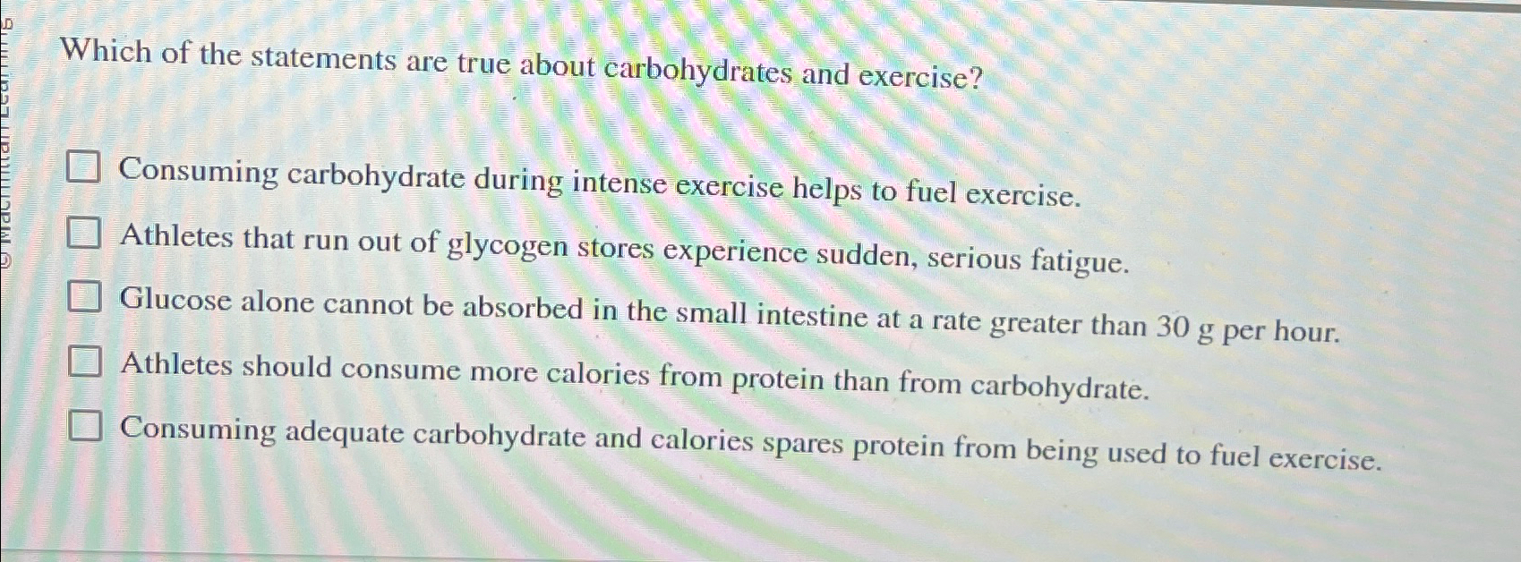 Solved Which Of The Statements Are True About Carbohydrates | Chegg.com