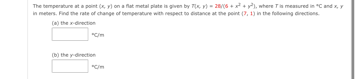 Solved The temperature at a point (x,y) ﻿on a flat metal | Chegg.com