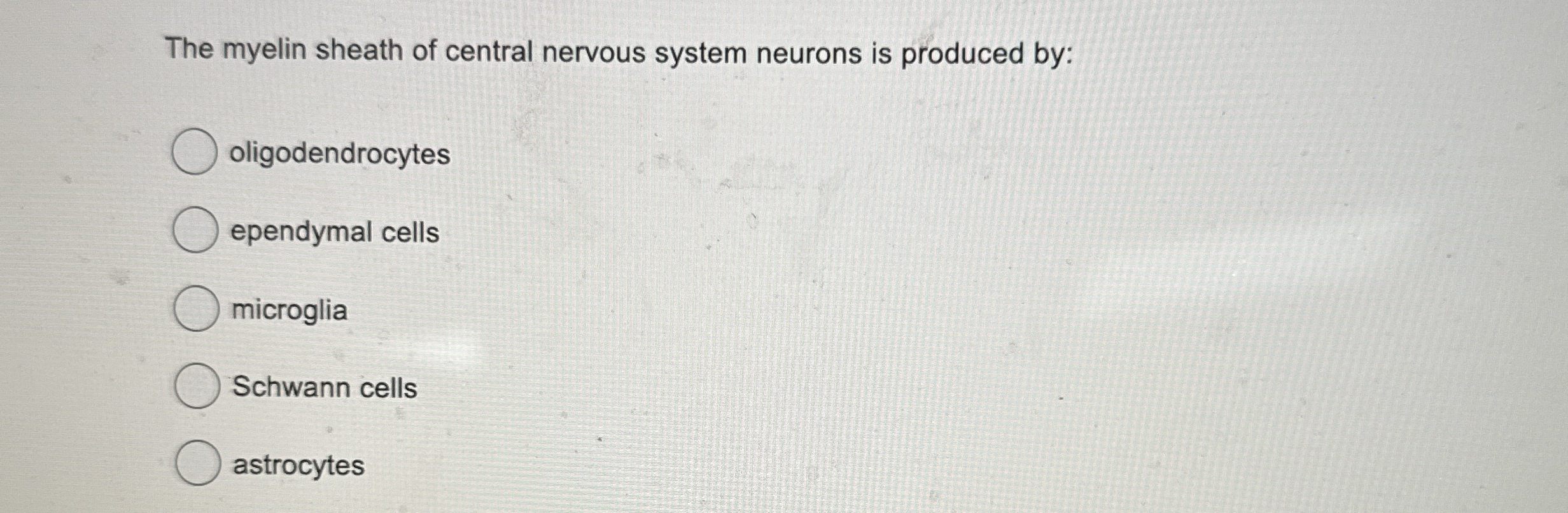 The myelin sheath of central nervous system neurons | Chegg.com