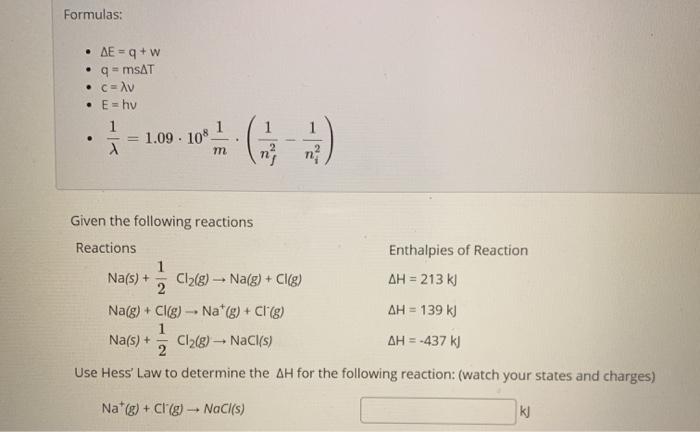 Solved Formulas Ae 9 W Q Msat C Av E Hv Chegg Com