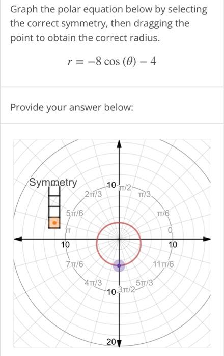 Solved Graph the polar equation below by selecting the | Chegg.com