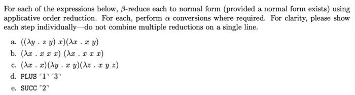 For each of the expressions below, B-reduce each to | Chegg.com