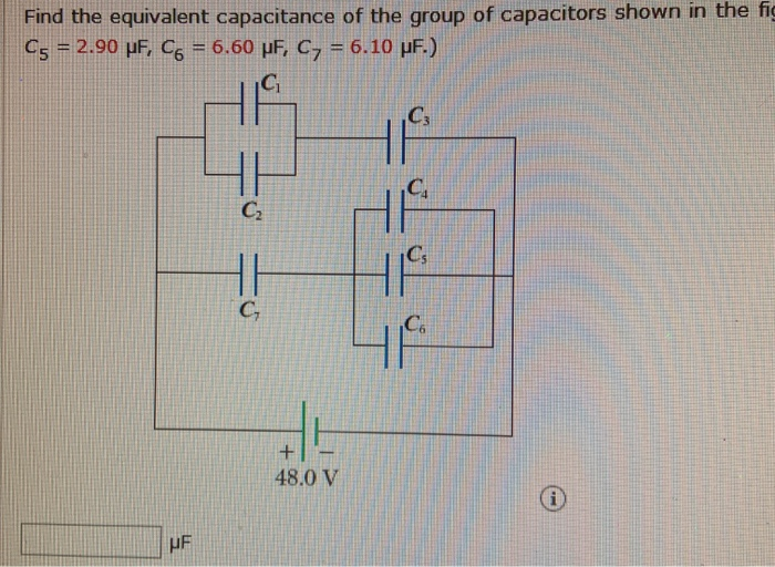 Solved Find the equivalent capacitance of the group of | Chegg.com