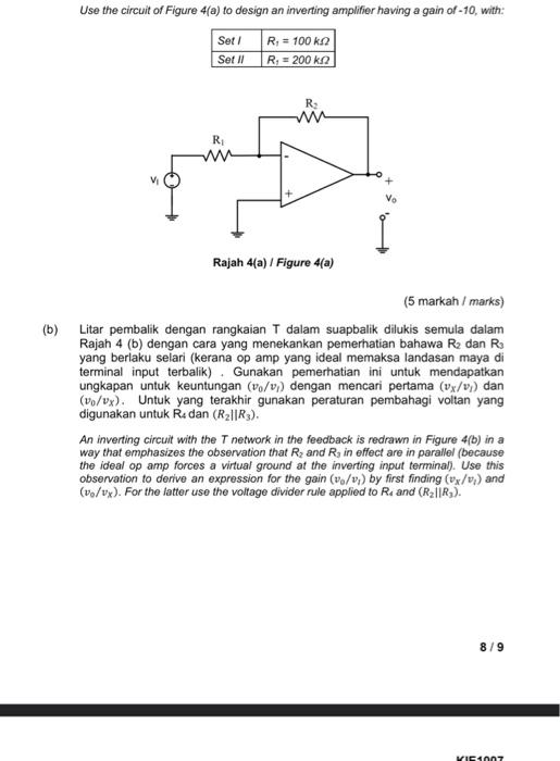 Solved Use the circuit of Figure 4(a) to design an inverting | Chegg.com