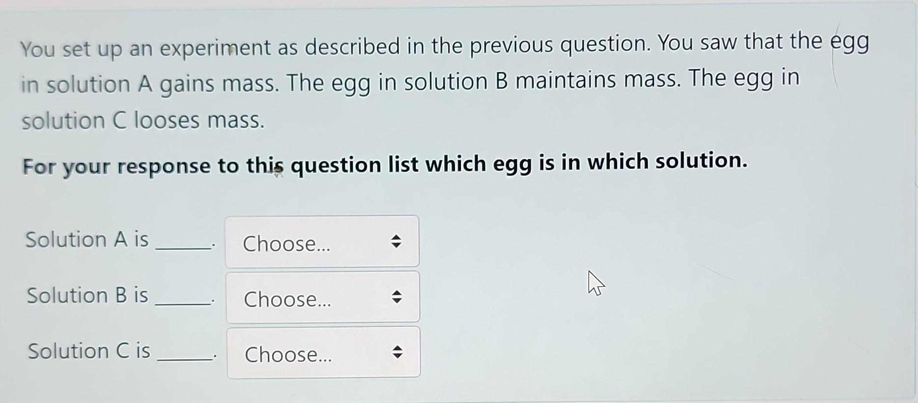 Solved You set up an experiment as described in the previous | Chegg.com