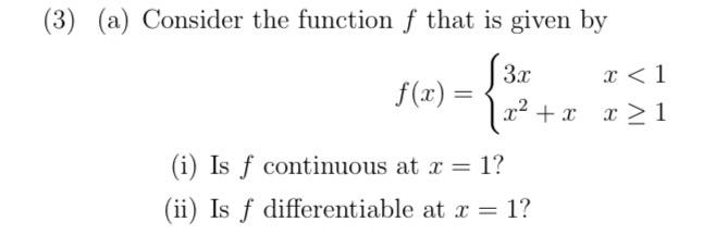 Solved (a) Consider the function f that is given by | Chegg.com