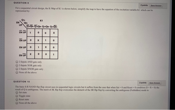 Solved QUESTION 9 2 points Save Answer For a sequential | Chegg.com