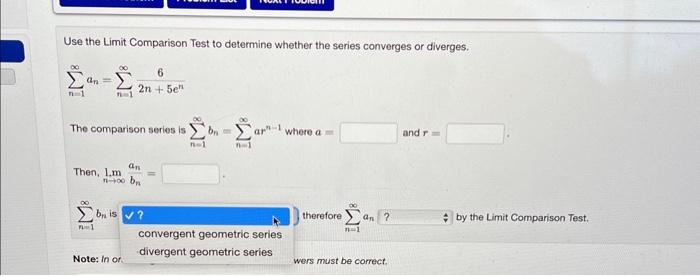 Solved Use The Limit Comparison Test To Determine Whether | Chegg.com