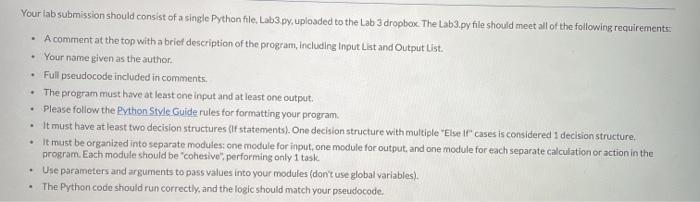 Solved Your lab submission should consist of a single Python | Chegg.com
