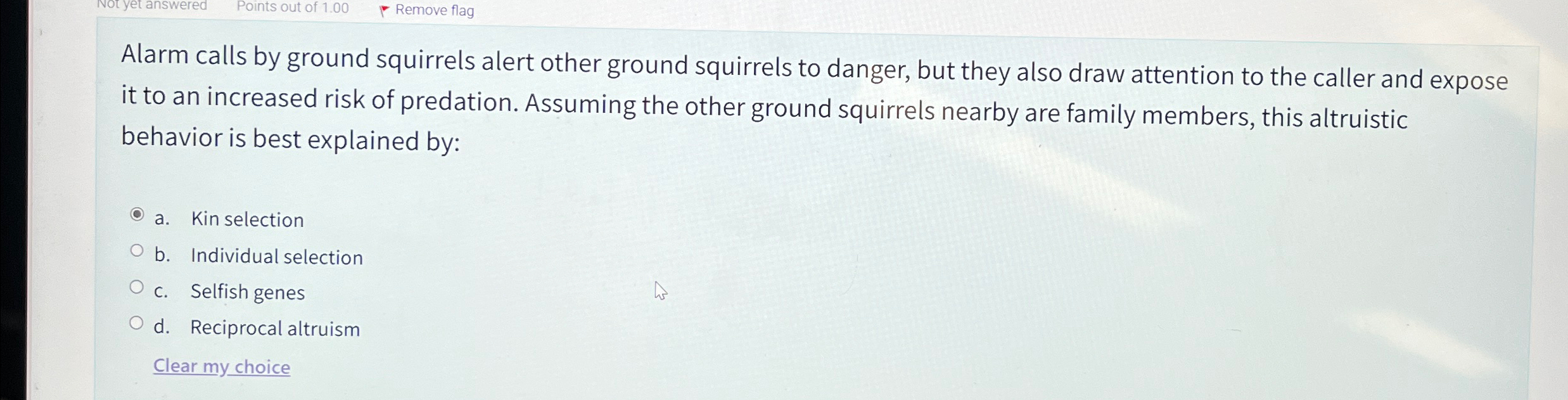 Solved Alarm calls by ground squirrels alert other ground | Chegg.com