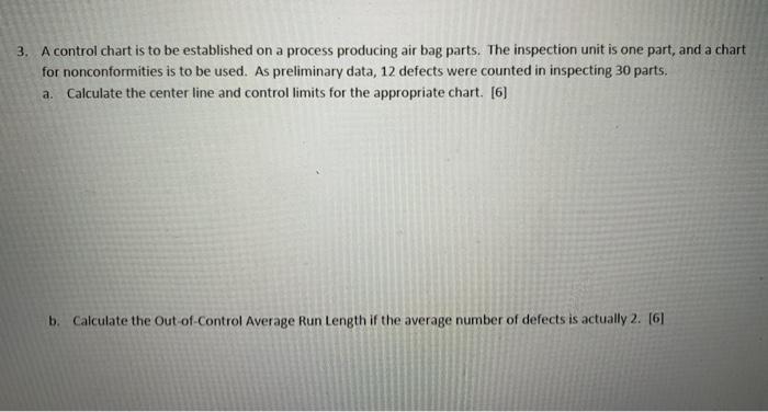 3. A control chart is to be established on a process | Chegg.com