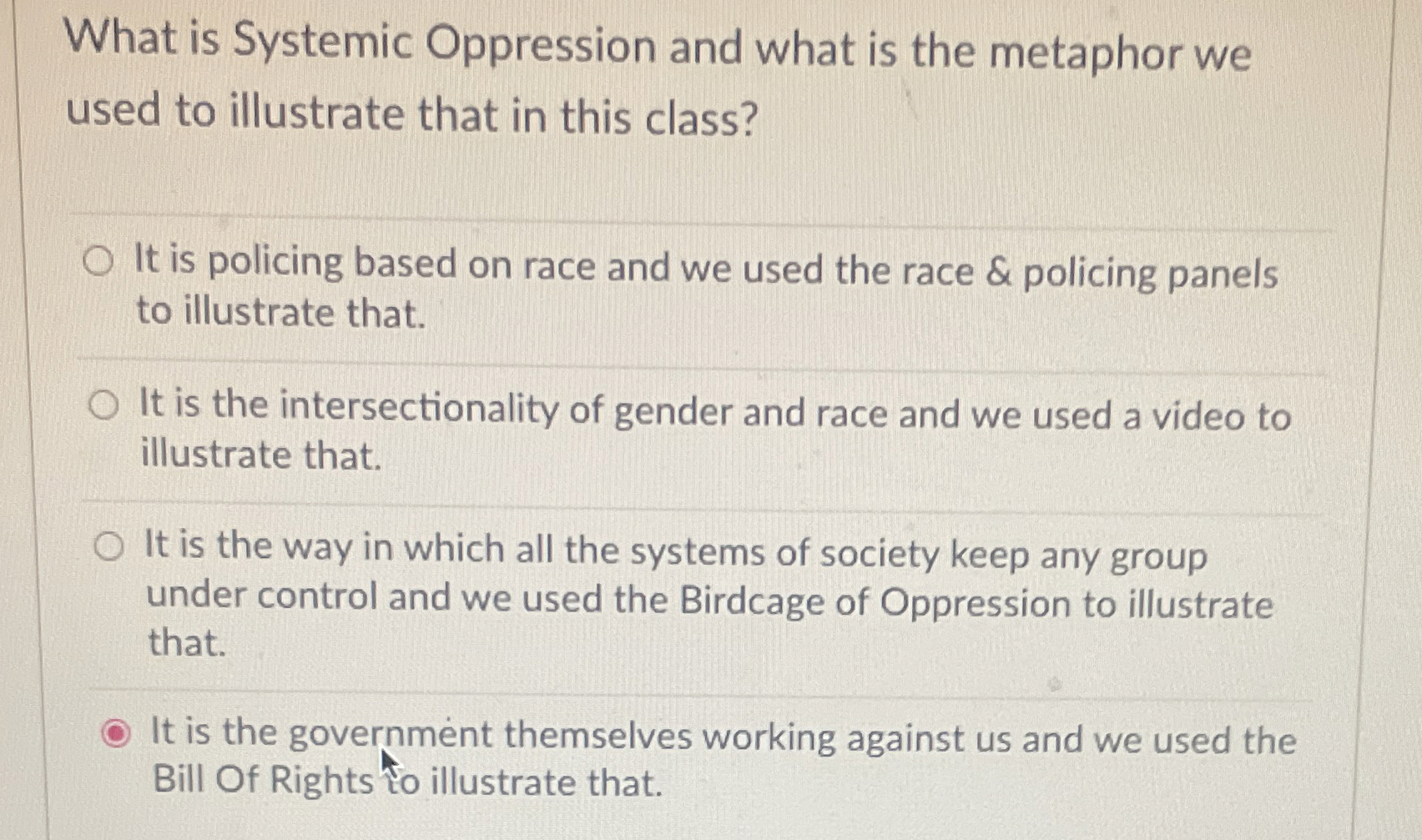 Solved What is Systemic Oppression and what is the metaphor | Chegg.com