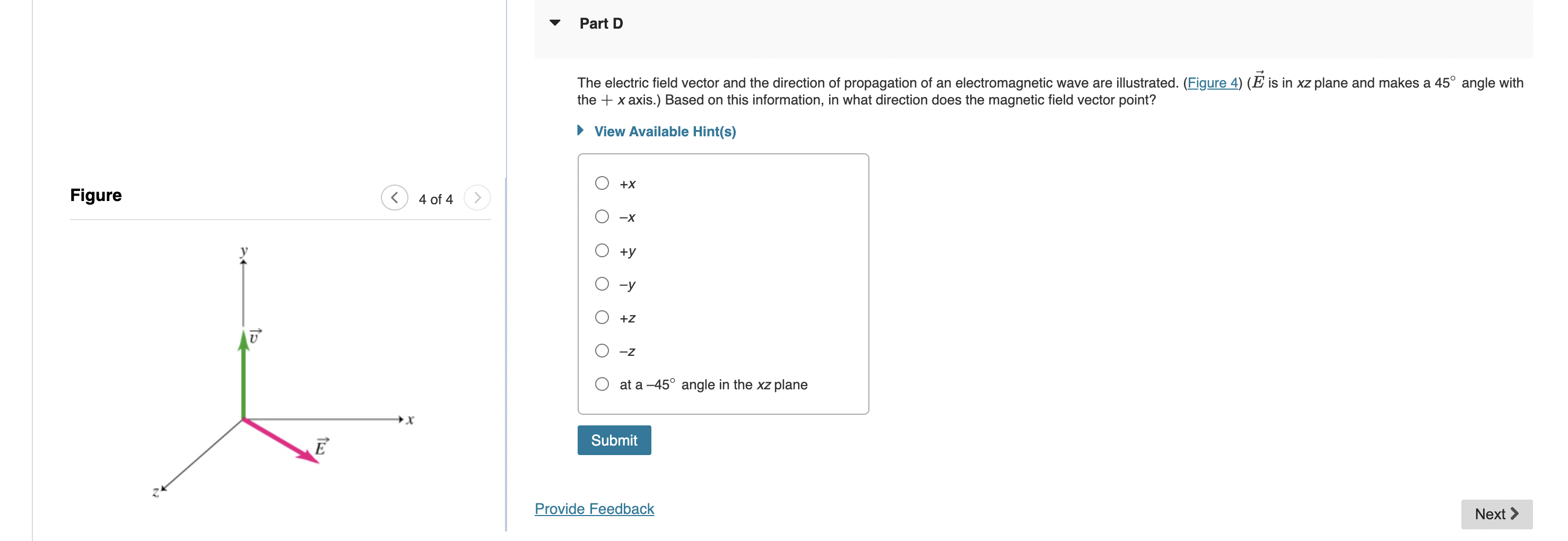 Solved Part DThe electric field vector and the direction of | Chegg.com