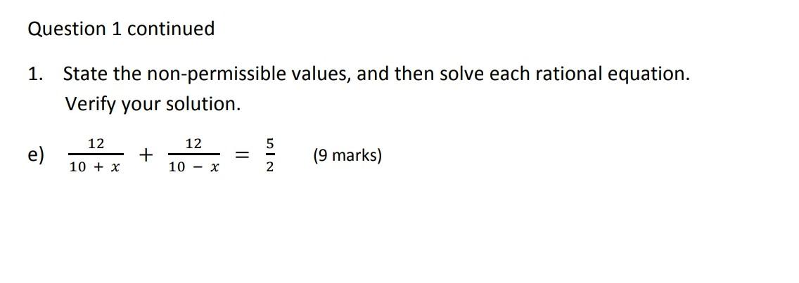 Solved Question 1 continued 1. State the non-permissible | Chegg.com