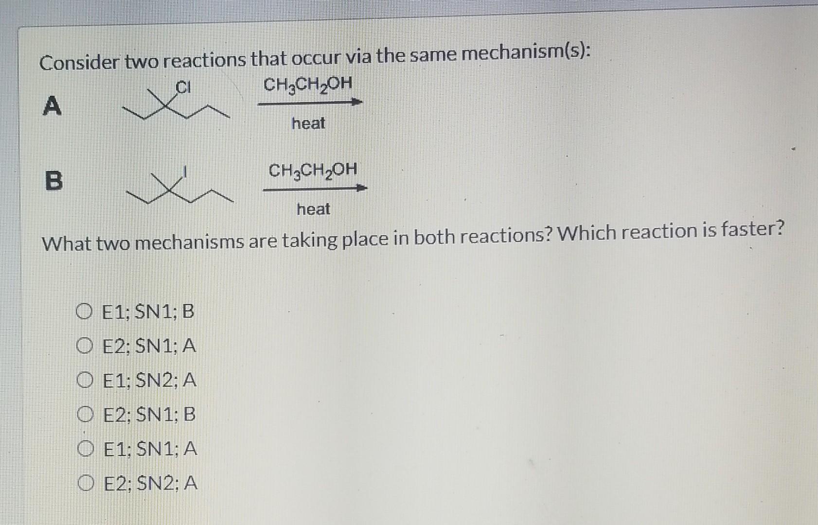 Solved Consider Two Reactions That Occur Via The Same | Chegg.com