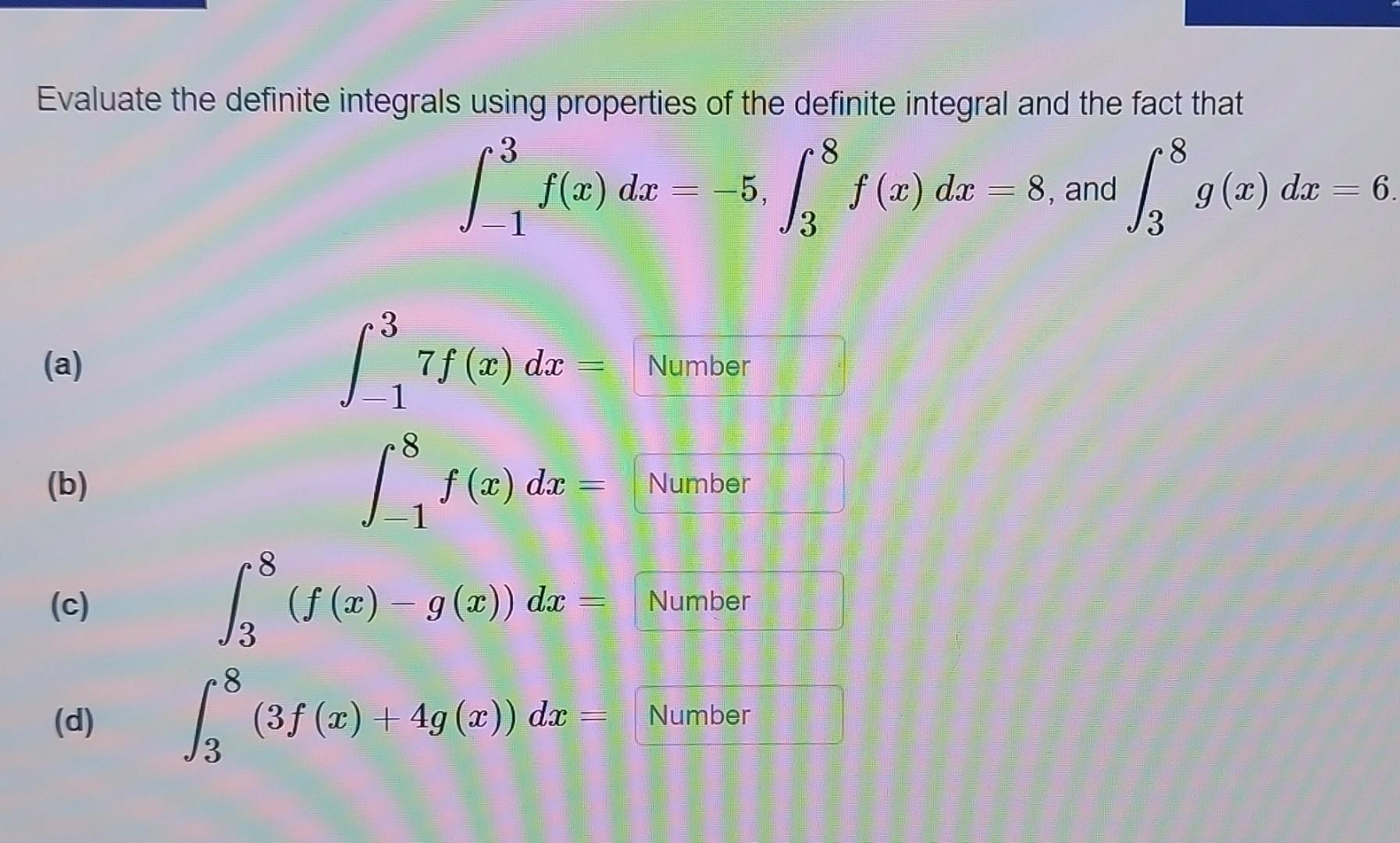 Solved Evaluate the definite integrals using properties of