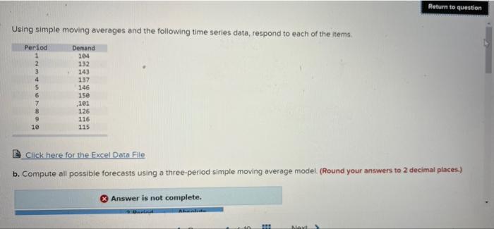 Solved Return To Question Using Simple Moving Averages And | Chegg.com