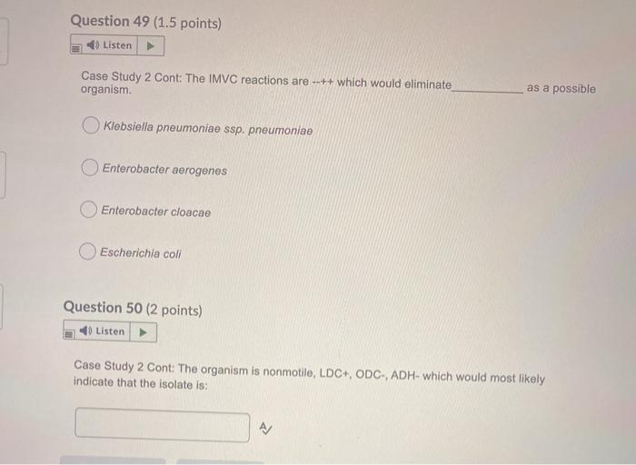 Solved Question 44 (1.5 Points) Listen Case Study 1: A | Chegg.com