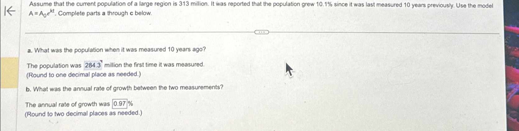 Solved Assume that the current population of a large region | Chegg.com