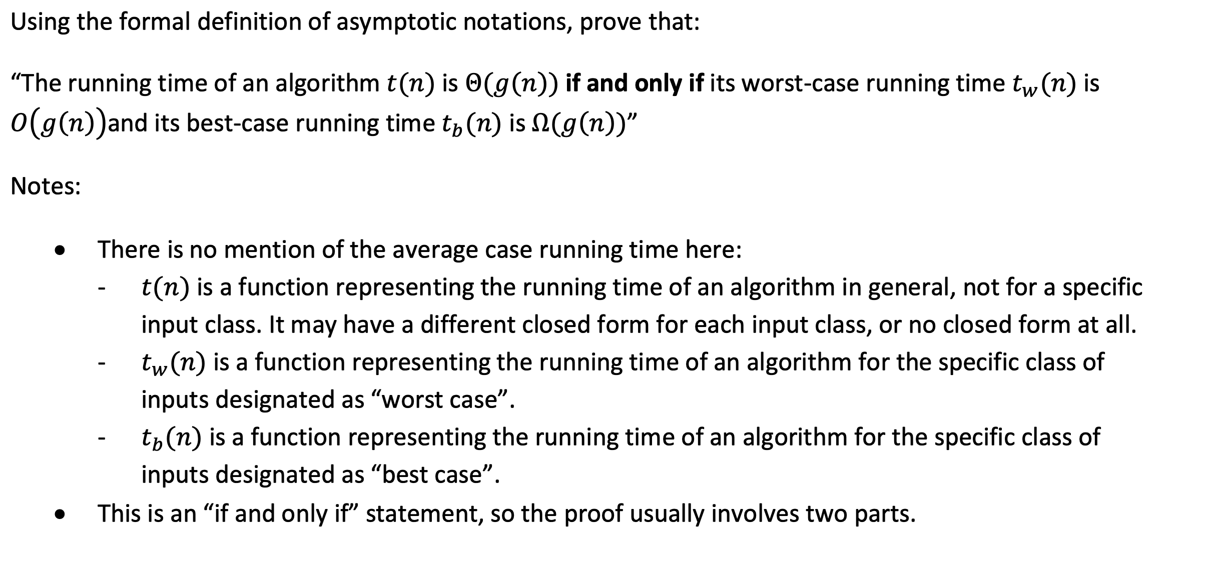 Solved Using the formal definition of asymptotic notations, | Chegg.com