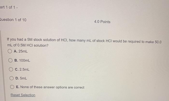 how to calculate molarity of hcl stock solution