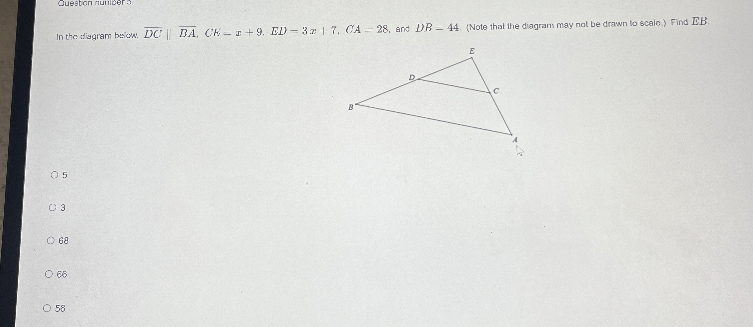 Solved Question number 5 .In the diagram below, | Chegg.com