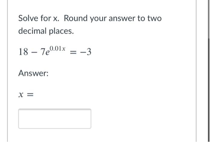 Solved Solve for x. Round your answer to two decimal places. | Chegg.com