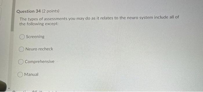 Solved Question 34 (2 points) The types of assessments you | Chegg.com